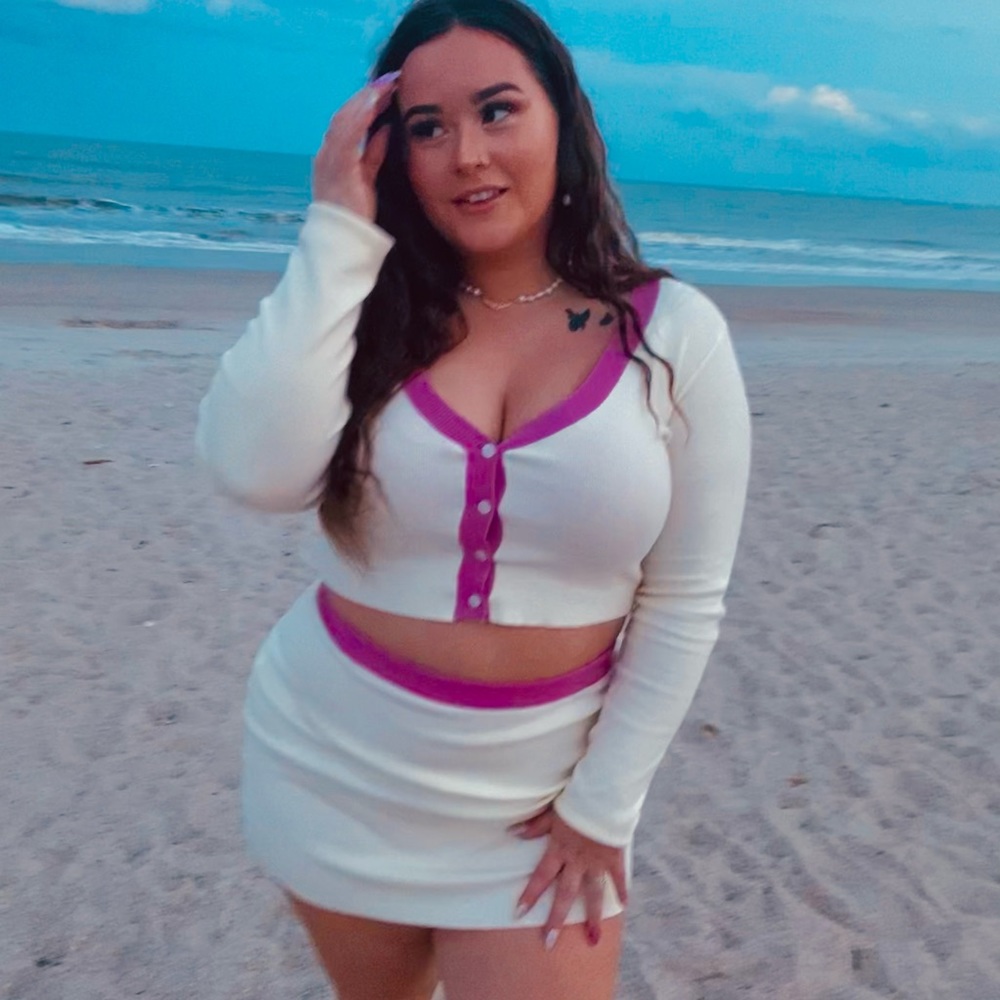 pink and white set